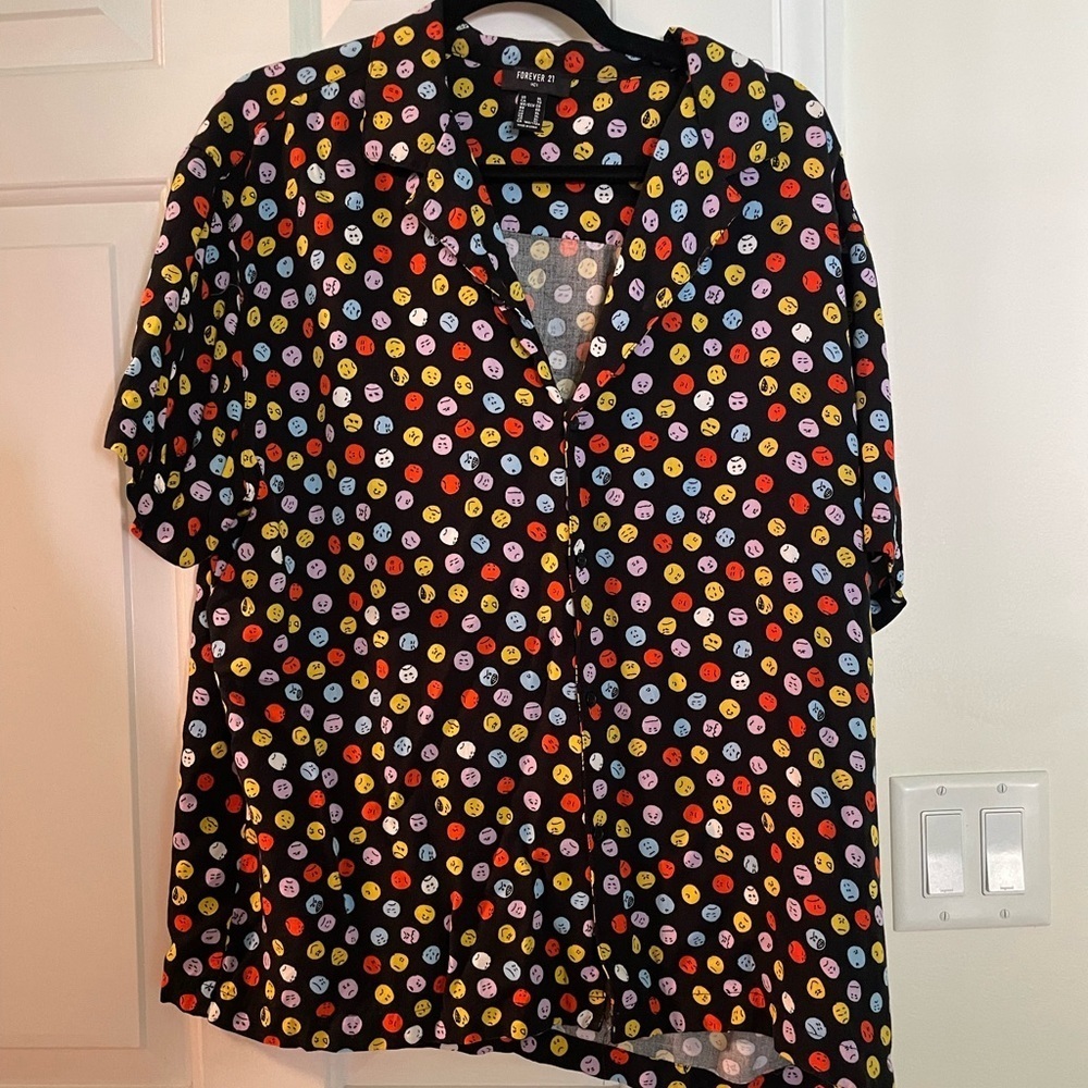 Forever 21 Black Button Down Tee